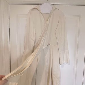 Linen tie front dress